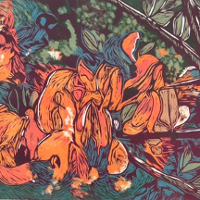 Graphics promoting the exhibition