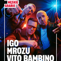 Event poster - photo of three performers and their names (Igo, Mrozu, Vito Bambino).
