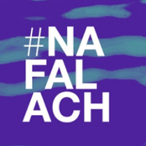 Poster of the series #NaFalach - the title of the series on blue background, which looks like waves.
