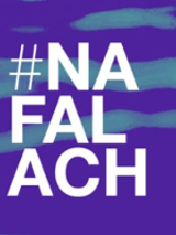 Poster of the series #NaFalach - the title of the series on blue background, which looks like waves.