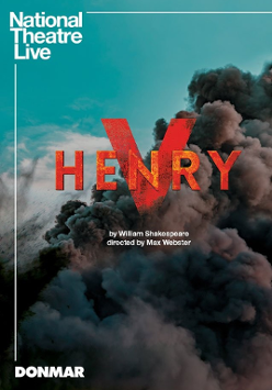 Film poster - dark and white clouds and the title of a movie in red and orange colours.