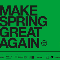 Event poster - festival's slogan "Make spring great again" on a green background.