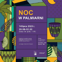 Poster in green and violet colours with information about the event.