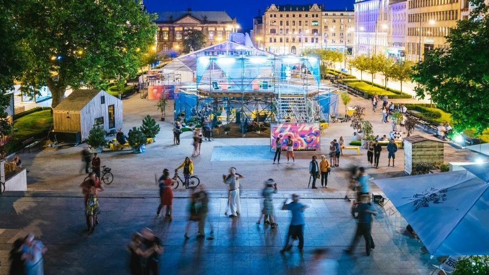 photo of Generator Malta - an artistic and social-event space that is open to all, to be constructed for the seventh time in Plac Wolności, photo: K. Schubert / Malta Festival Poznań