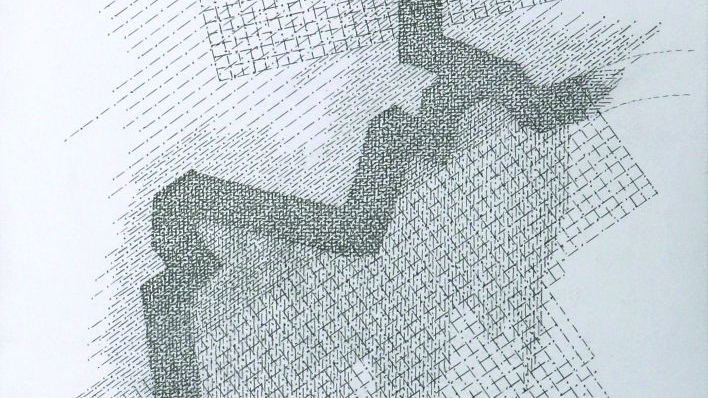 The photo shows one of works presented at the exhibition