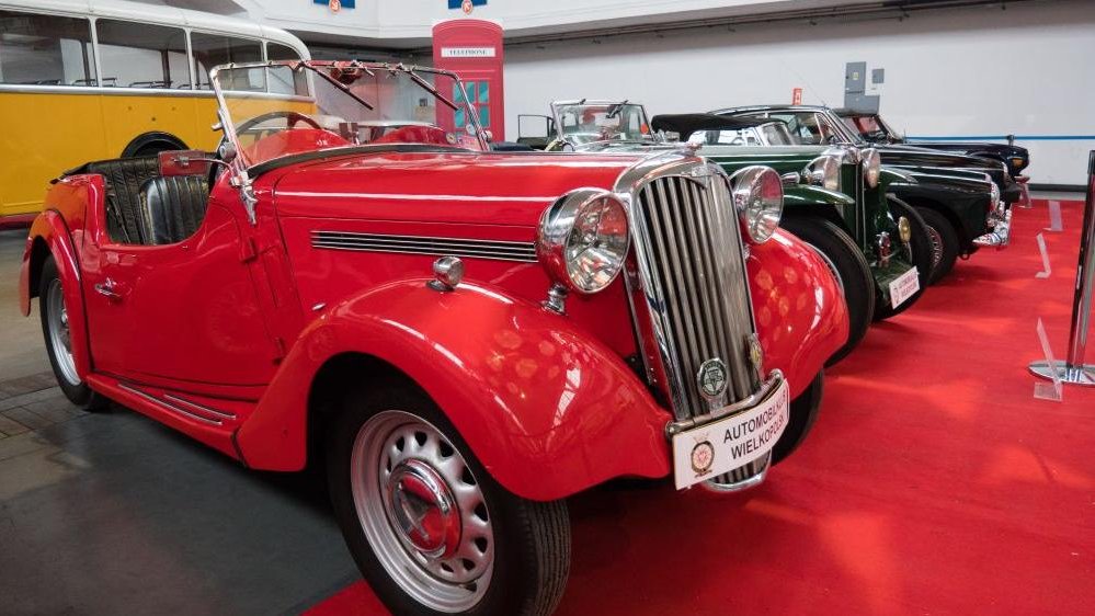 Red old car - the exhibit from the car collection