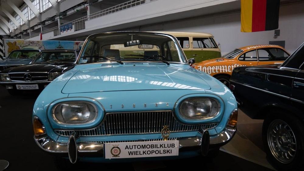 Blue old car - the exhibit from the car collection