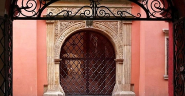 The gate of the Archaeological Museum - decorated lattice and portal