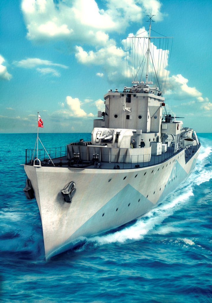 Photo of a warship at the sea - grafika artykułu