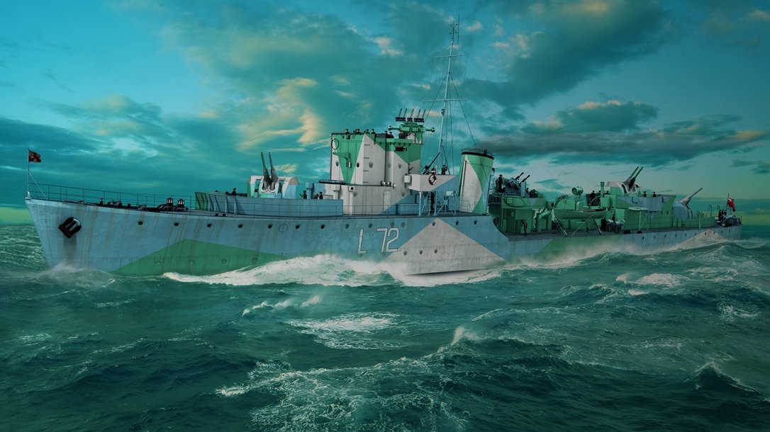 Photo of a warship at the sea