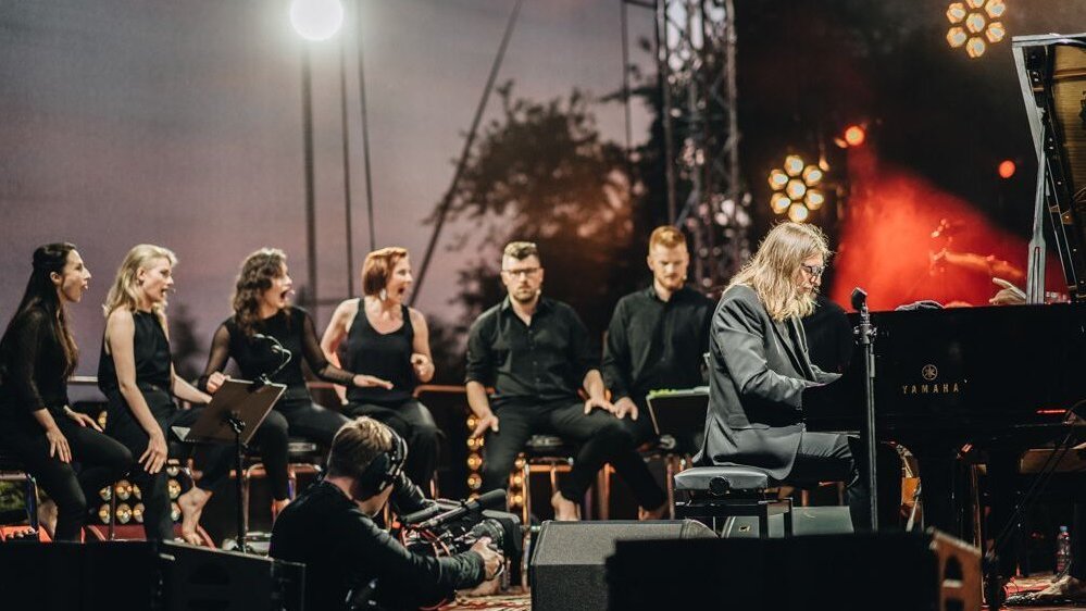 Photo of musicians performing on stage