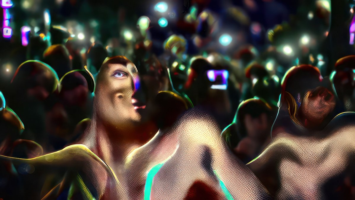 Abstract picture with fragment of a face.