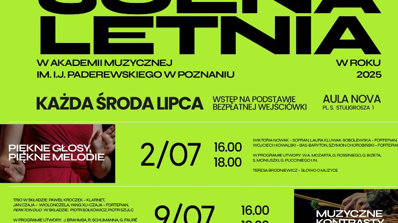 Poster with information about the concerts.