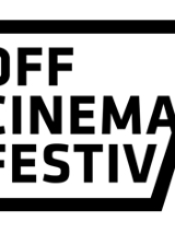 Black captions - the name of the festival in a black frame, which resembles a clapperboard