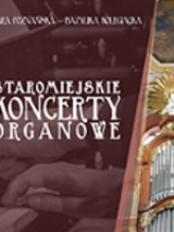 Poster of the event - white inscriptions on brown background and a photo of pipe organ on the right
