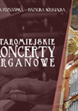 Poster of the event - white inscriptions on brown background and a photo of pipe organ on the right