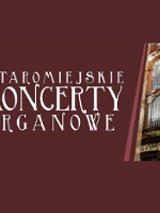 Poster of the event - white inscriptions on brown background and a photo of pipe organ on the right.