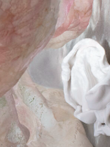 An abstract picture in white and pastel colours