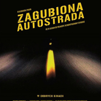 Film poster: a fragment of the highway in darkness and yellow inscriptions