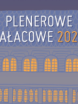 Event poster - the title of the series and the drawing of a building with lit windows.