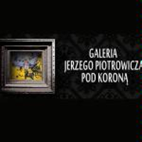 On a black background in a silver frame you can see one of the paintings from Jerzy Piotrowicz's Gallery. Next to the picture a caption - the name of the gallery.