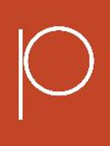 Pawilon logo: white letter "p" on brown background