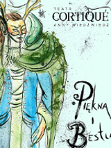 Performance poster: drawing of a lady in a mask on face and information about the event.