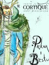 Performance poster: drawing of a lady in a mask on face and information about the event.