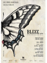 Performance poster: drawing of a butterfly (half of it) and information about the event.
