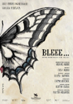 Performance poster: drawing of a butterfly (half of it) and information about the event.