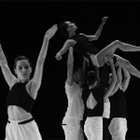 Black and white photo of the dancers in various dance poses