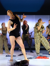 Photo from the performance: five dancers in dance poses.