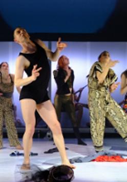 Photo from the performance: five dancers in dance poses.