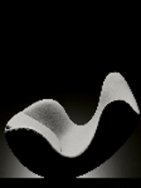 Black and white photo of an egg-shaped arm-chair