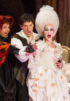Photo of three opera singers in stage outfits