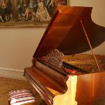 Colourful picture of a grand piano