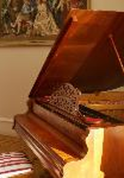 Colourful picture of a grand piano