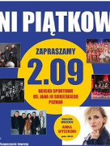 Poster with information about the event and small photos of performers.