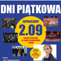 Poster with information about the event and small photos of performers.