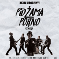 Conecrt poster - picture of the band on white background and information about the concert.