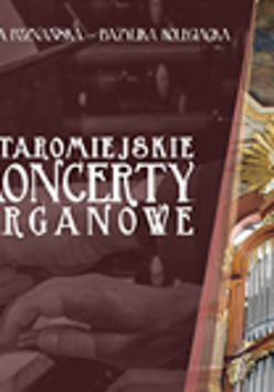 Poster of the event - white inscriptions on brown background and a photo of pipe organ on the right
