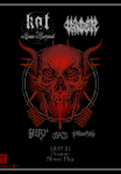 Event poster - red skull on black background