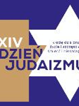 Poster of 24th Judaism Day - picture of light brown cross and white star on violet background. Lettering - the name of the event.