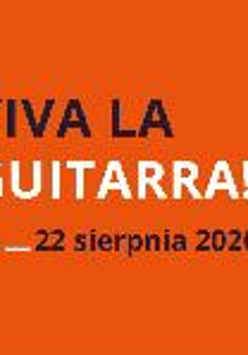 White and black letters on orange background - slogan of the Festival and Festival dates.