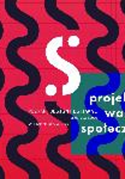 Black waves on red background. In the middle a S-shaped fragment of a wave. In the right down corner lettering in Polish.