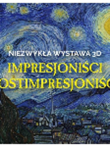 The poster with the painting by Vincent van Gogh "Starry night". In the middle an inscription with the name of the exhibition.