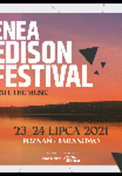 Photo of the lake at the sunset with information about the event