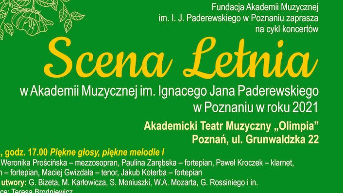 Poster - information about Summer Stage concerts on green background
