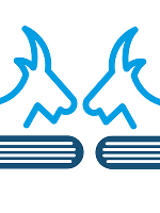 Logo of the fair: drawing of two goats' heads and two books