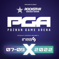 Event poster - information about PGA on a violet background.